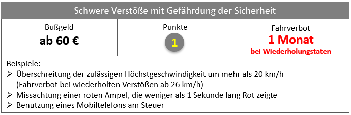 Bussgeldkatalog Bussgeld Punkte Fahrverbot